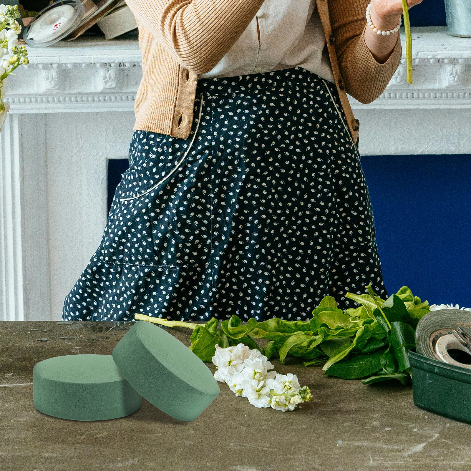 Anda Florist Supply - 6Pcs Round Floral Foam Blocks 4.5