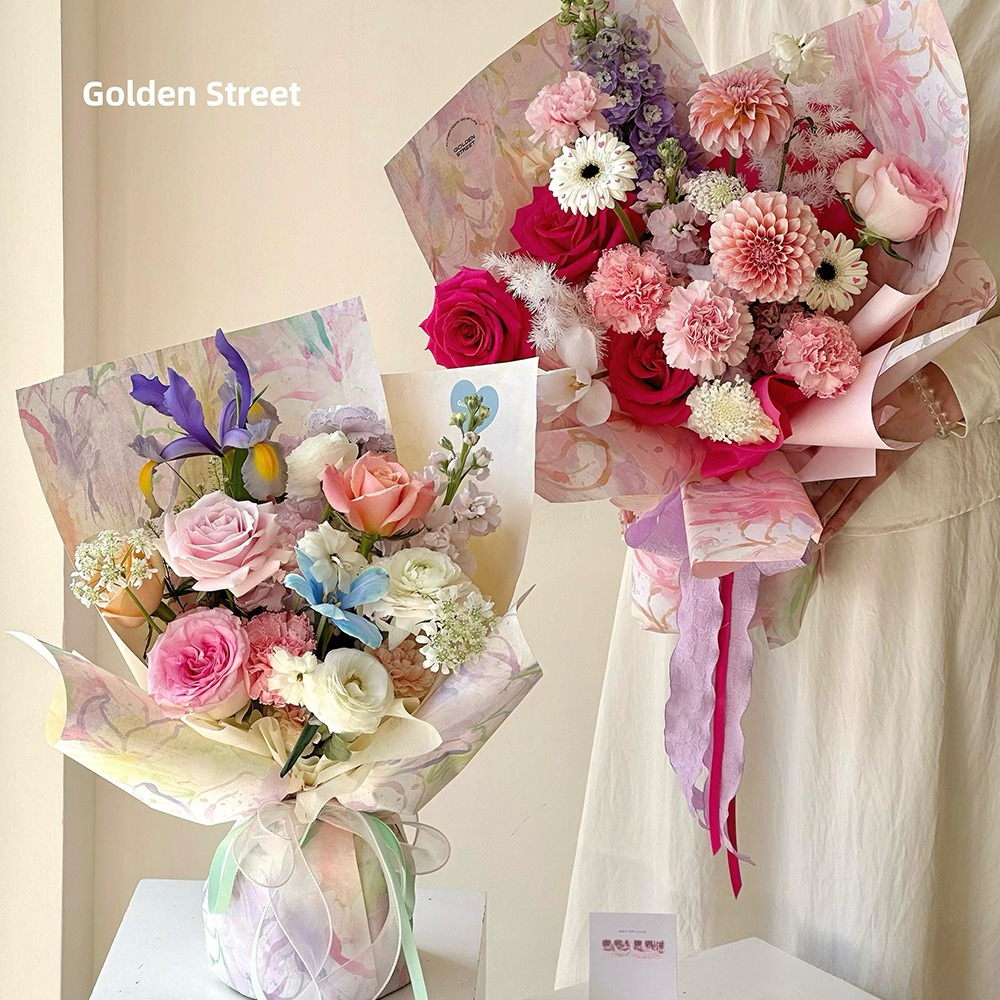 Colorful Romantic Oil Painting – Flower Wrap Kraft recenzja i cena
