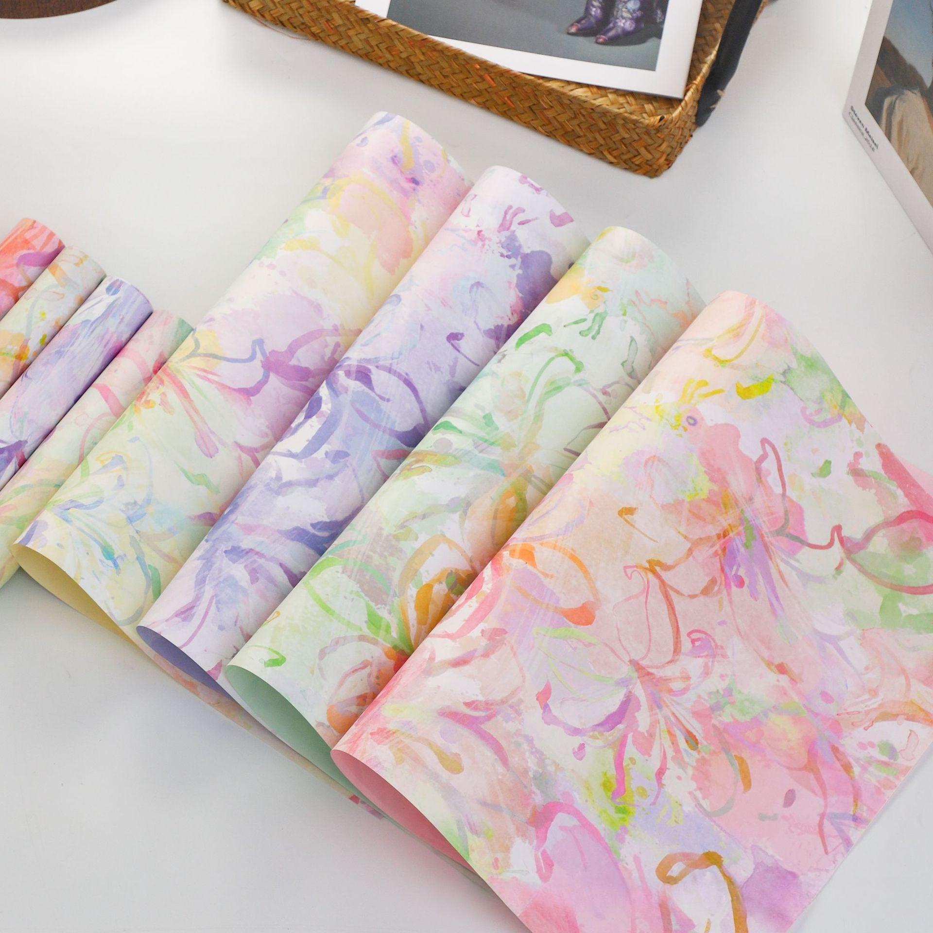Colorful Romantic Oil Painting – Flower Wrap Kraft recenzja i cena