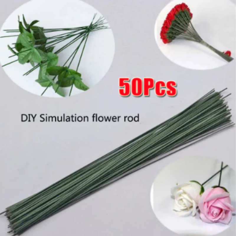 50pcs Green Floral Wire Stems  – Wire Stem Florist recenzja i cena