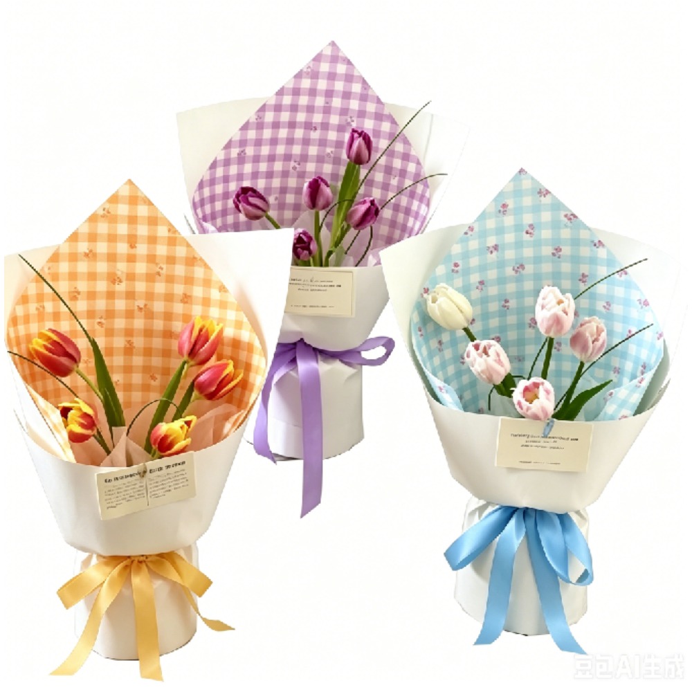 Rose Grid Print Thick White Kr – Flower Wrap Kraft recenzja i cena