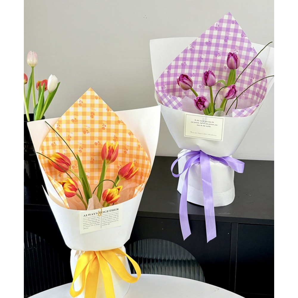 Rose Grid Print Thick White Kr – Flower Wrap Kraft recenzja i cena