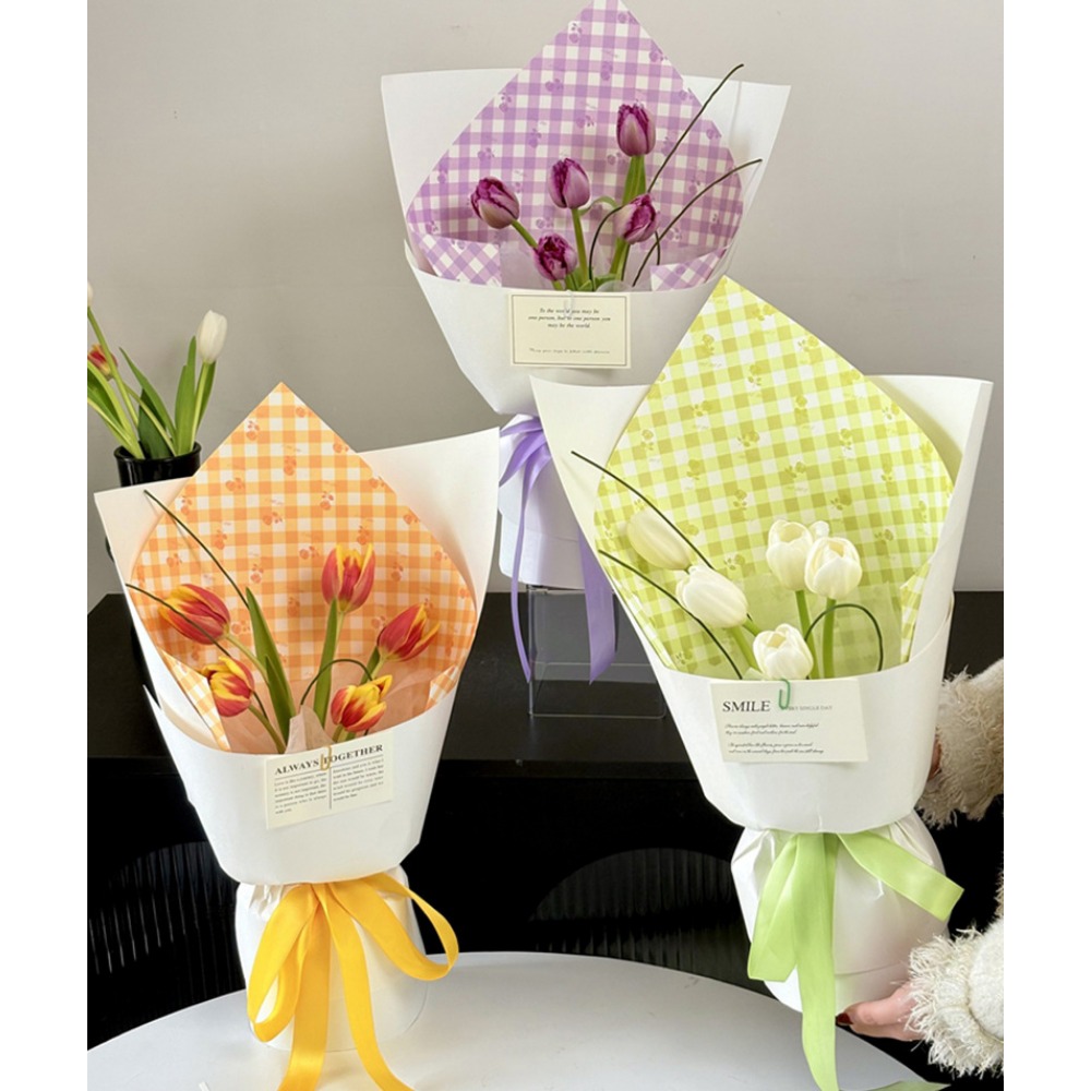 Rose Grid Print Thick White Kr – Flower Wrap Kraft recenzja i cena