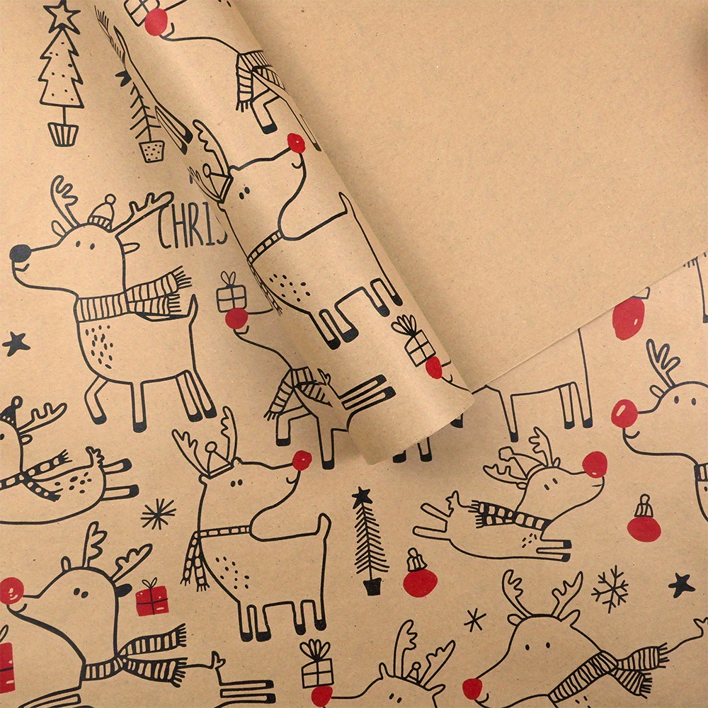 1roll Vintage Reindeer Kraft W – Flower Wrap Kraft recenzja i cena