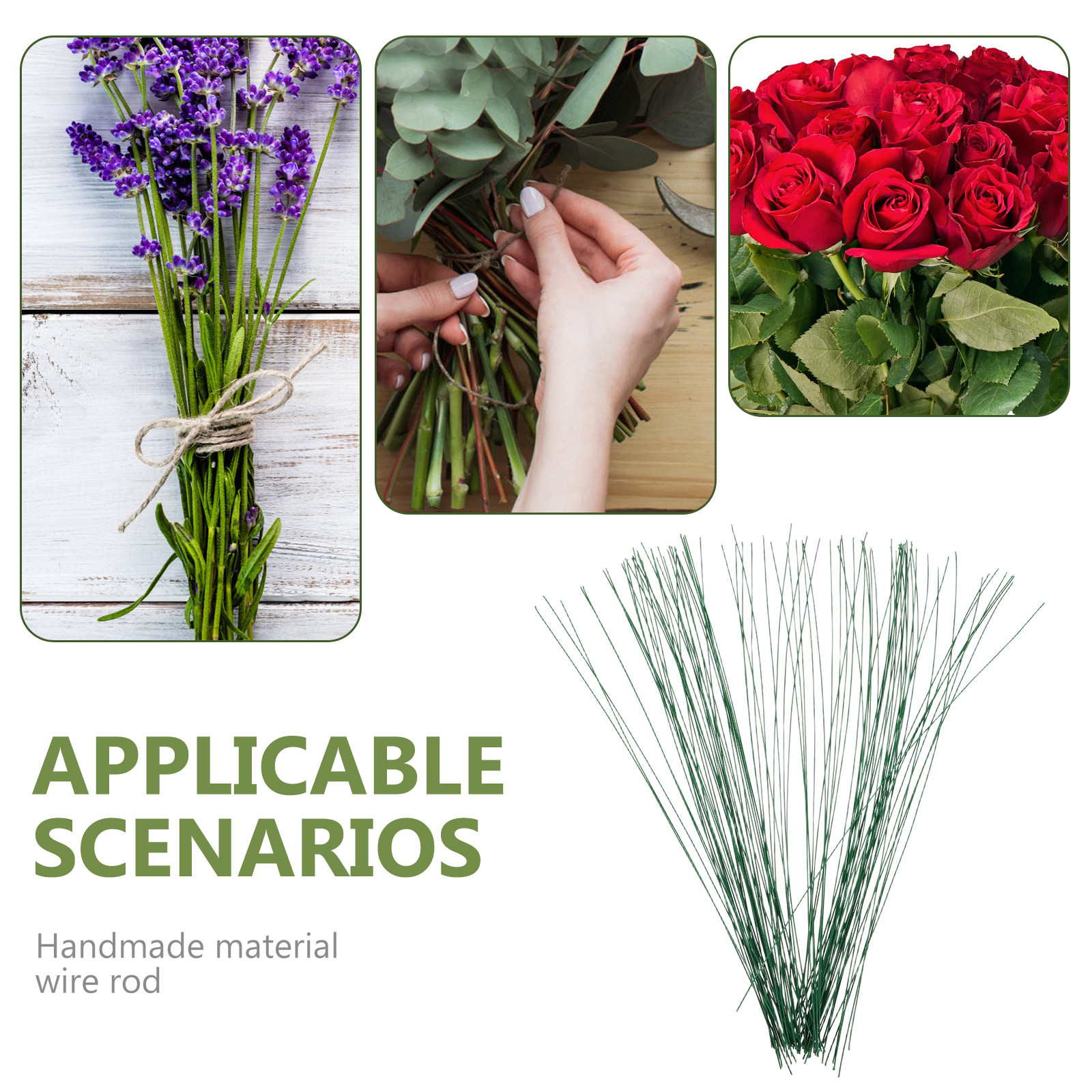 100Pcs Floral Stem Wire Green  – Wire Stem Florist recenzja i cena
