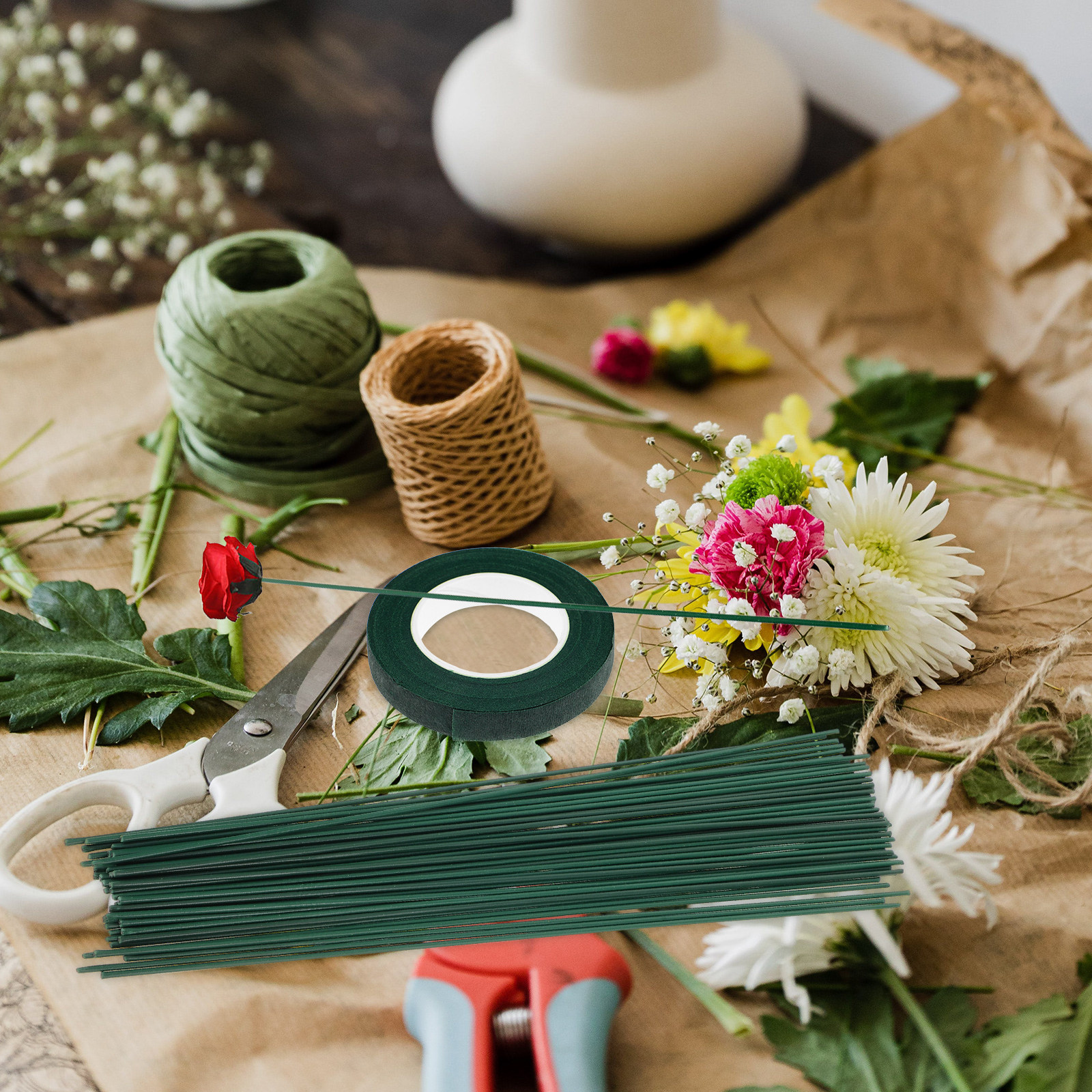 1Set Florist Tape Green and Fl – Wire Stem Florist recenzja i cena
