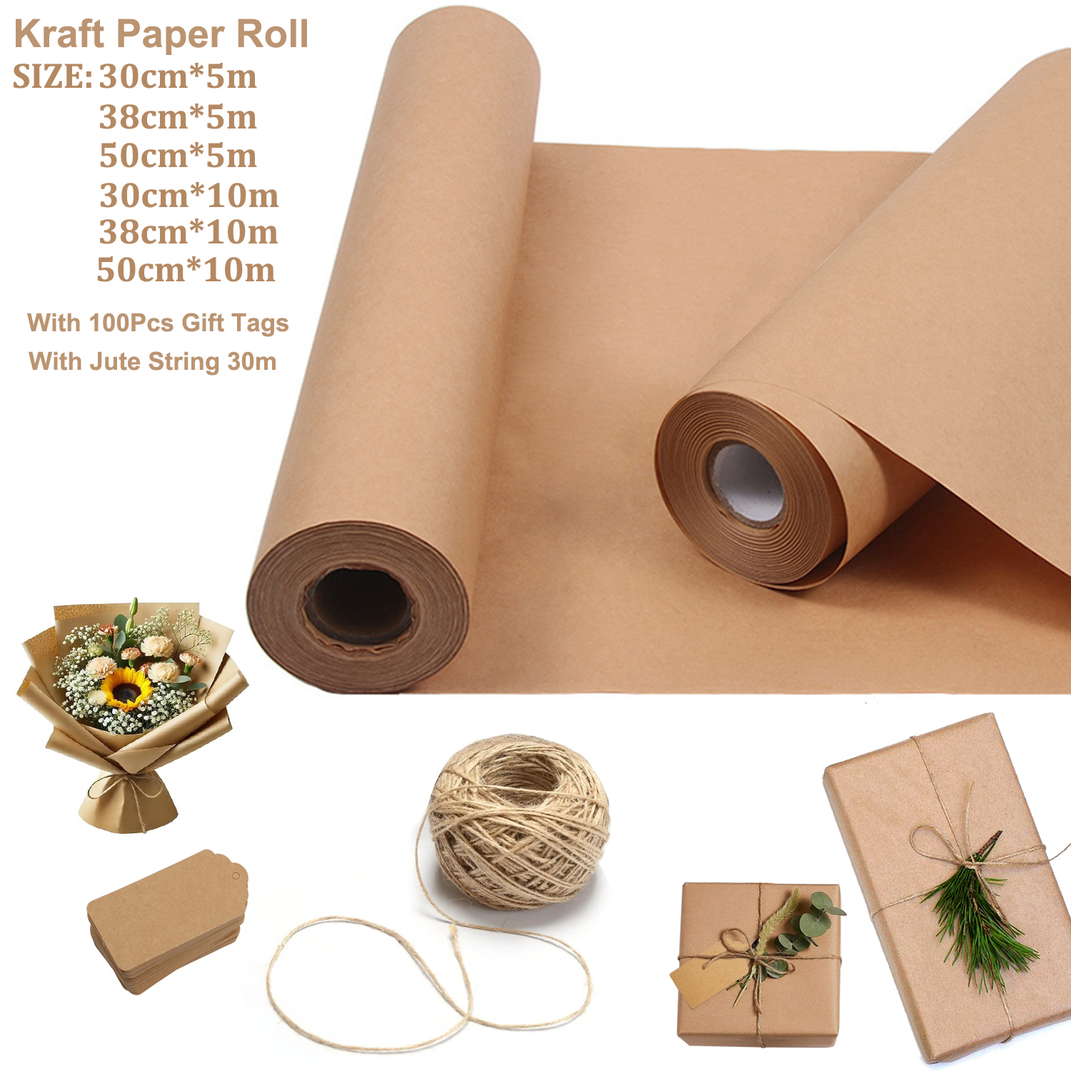 EcoFriendly Brown Kraft Paper  – Flower Wrap Kraft recenzja i cena