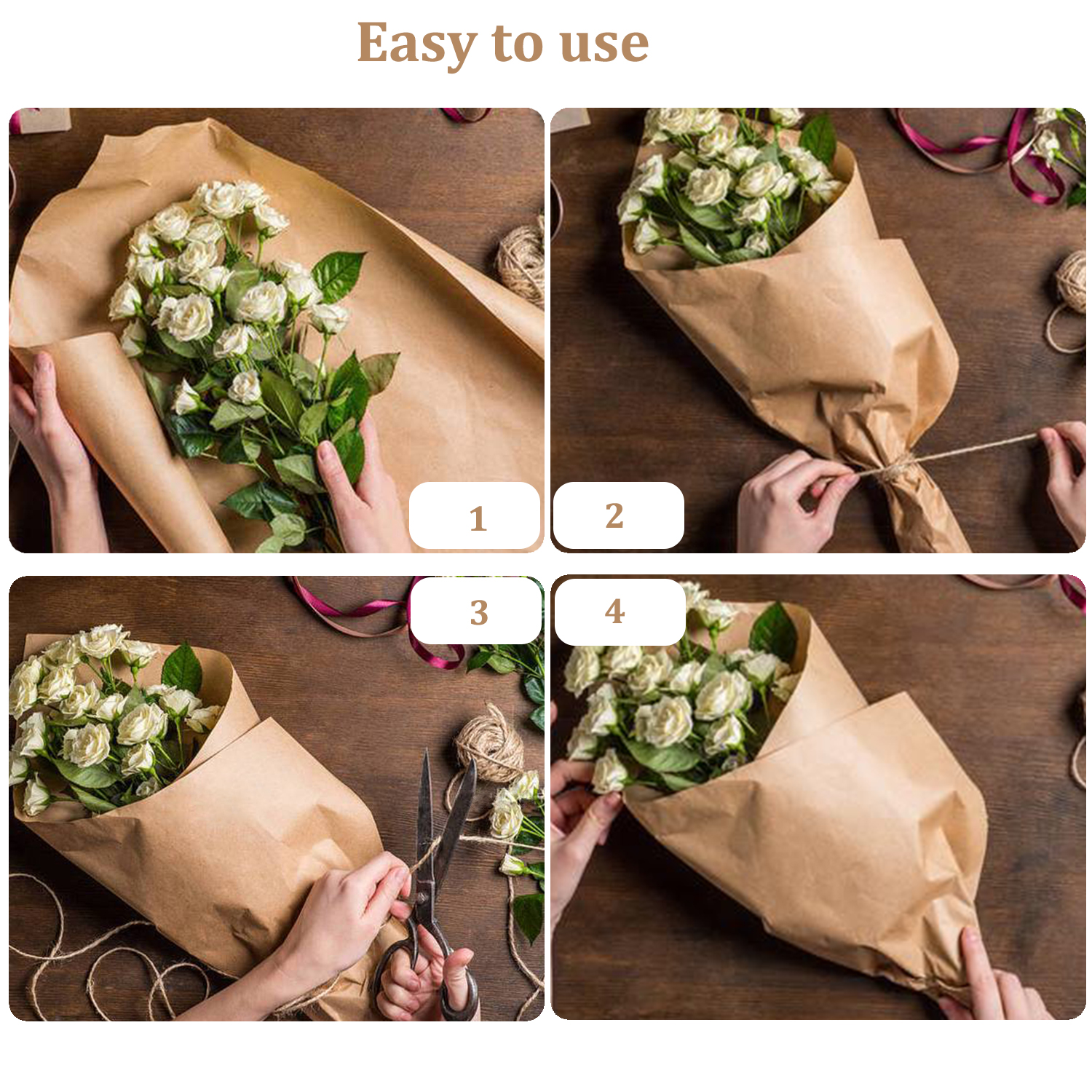 EcoFriendly Brown Kraft Paper  – Flower Wrap Kraft recenzja i cena