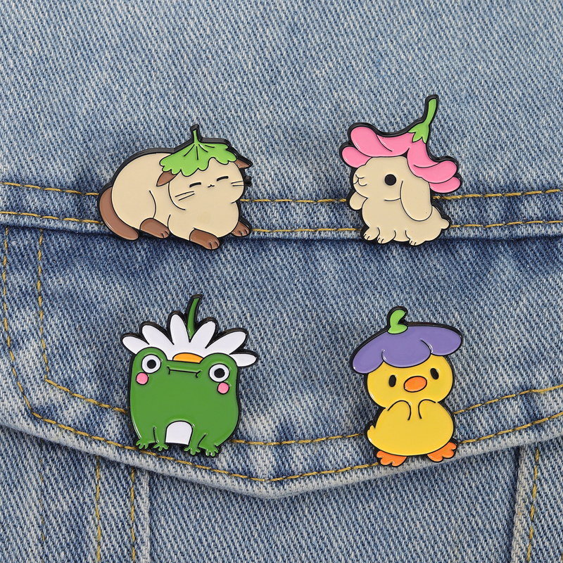 Flowers Leaf Hat Enamel Pins C – Flower Frog Pin recenzja i cena