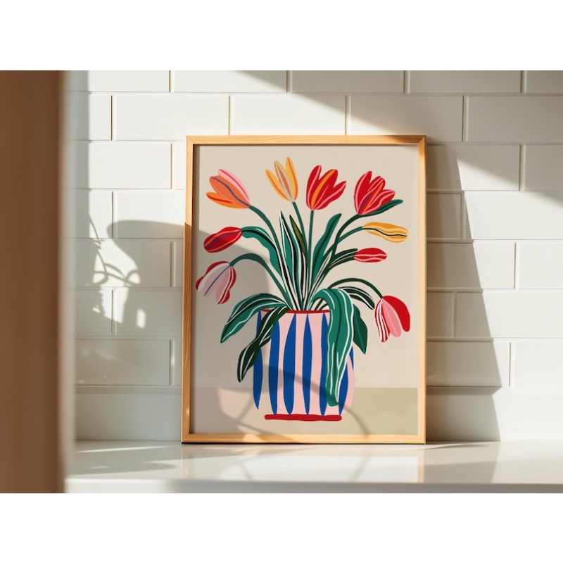2pcs Tulip Flowers Canvas Wall – Florist Supply Vases recenzja i cena