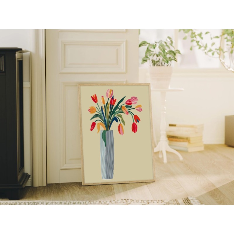 2pcs Tulip Flowers Canvas Wall – Florist Supply Vases recenzja i cena