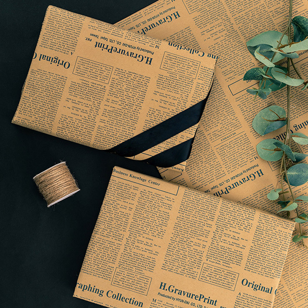 20 Sheets Vintage Newspaper Fl – Flower Wrap Kraft recenzja i cena