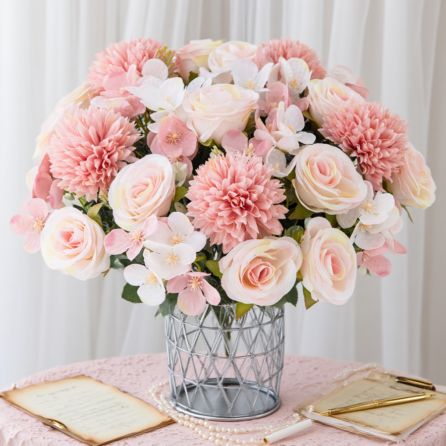 1/4pcs Artificial Flower Rose  – Florist Supply Vases recenzja i cena